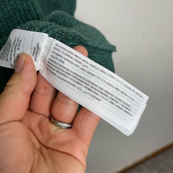 Abercrombie V Neckline evergreen Chunky Cable Knit Sweater Fitted Y2K Dress Sz S - Picture 5 of 9